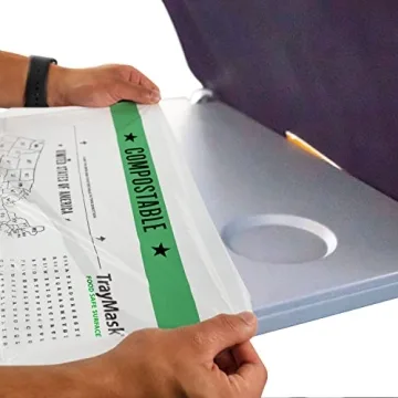 TrayMask Compostable Disposable Tray Table Cover | Must Have Airplane Essentials | Perfect for Kids ...