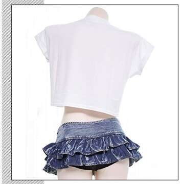 Women's Ahegao Print Short Sleeve Crop Top Casual Round Neck Soild Basic T-Shirt (Ahegao) One Size