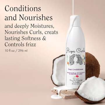 Rizos Curls Deep Conditioner, Strengthens & Moisturizes Hair while Controlling Frizz, Add Softness a...