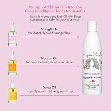 Rizos Curls Deep Conditioner, Strengthens & Moisturizes Hair while Controlling Frizz, Add Softness and Manageability with Coconut Oil, Sunflower Oil & Shea Butter, 10 oz