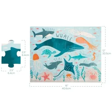 Stephen Joseph 48-Piece Educational Animal Puzzle for Kids