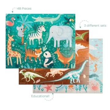 Stephen Joseph 48-Piece Educational Animal Puzzle for Kids