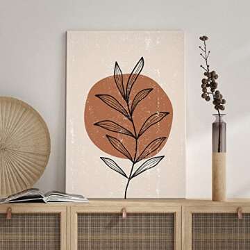 Wall Art Boho Minimalist Bedroom Decor For Women Boho Botanical Wall Art Neutral Wall Art Boho Decor...