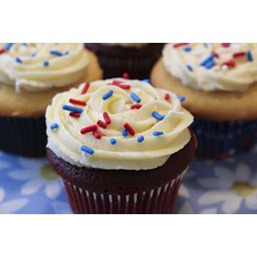 Patriotic 4TH of JULY Sprinkles Red, White & Blue Colored BULK Jimmies 1 POUND- Independence Theme Edible Cake Cupcakes Dessert & Ice Cream Topping-USA American Themed Candy