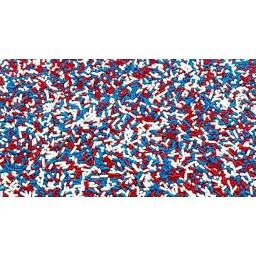 Patriotic 4TH of JULY Sprinkles Red, White & Blue Colored BULK Jimmies 1 POUND- Independence Theme Edible Cake Cupcakes Dessert & Ice Cream Topping-USA American Themed Candy