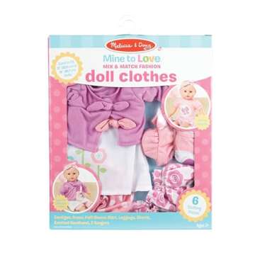 Melissa & Doug 6 Piece Doll Clothes Set for 12-18 Inch Dolls