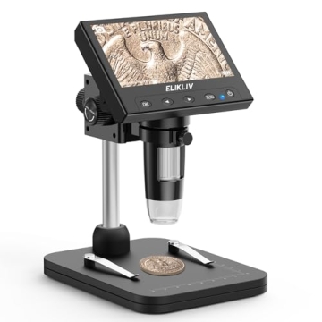 Elikliv 4.3'' LCD Digital Coin Microscope 1000x with LED Lights