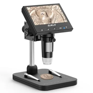 Elikliv 4.3'' LCD Digital Coin Microscope 1000x with LED Lights