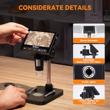 Elikliv Digital Coin Microscope 1000x - 4.3'' LCD