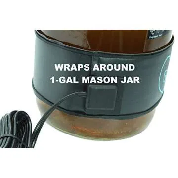Wrap Around Kombucha Heater Belt | Propagate Pro Brewing and Fermentation Heat Mat Warmer | Keeps Your SCOBY Happy and Productive with Stickon Thermometer