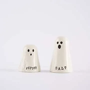 Mud Pie Ghost Salt & Pepper Set for Halloween Decor