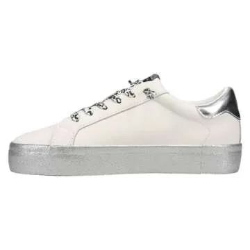 VINTAGE HAVANA Womens Epic Metallic Platform Lace Up Sneakers Shoes Casual - White