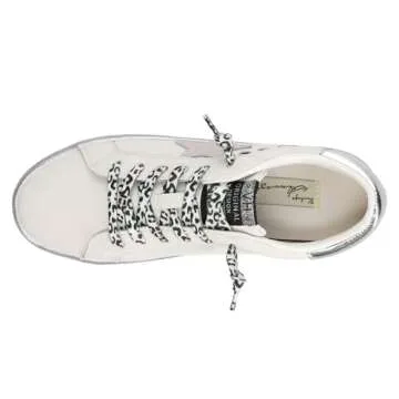 VINTAGE HAVANA Womens Epic Metallic Platform Lace Up Sneakers Shoes Casual - White