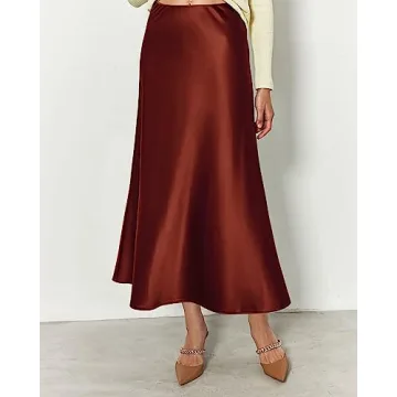 Elegant BTFBM Satin Midi Skirt for All Occasions