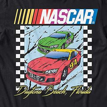 NASCAR Vintage Daytona 500 Shirt Racing Mens Graphic T-Shirt (Black Daytona, Medium)