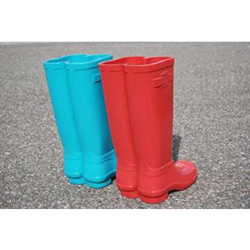 Red/Blue Unique Solid Resin Boot Umbrella Holder Stand L 11'' W 7.5'' H 17'' (Blue)