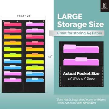 Hippo Creation Heavy Duty Pocket Chart for Classroom Organization