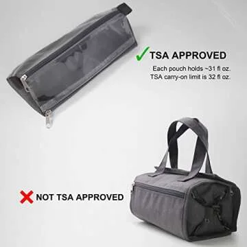 BrigHaus Roll Up Hanging Toiletry Travel Bag for Women & Men - Compact Cosmetic Kit with Hook | Waterproof, TSA Approved Removable Carry On Pouches (Heather Gray)