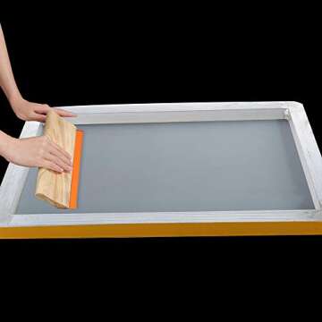 Caydo 6 Pieces 20 x 24 Inch Aluminum Silk Screen Printing Frames with 160 White Mesh and 3 Pieces 13.7 Inch Screen Printing Squeegee for Screen Printing