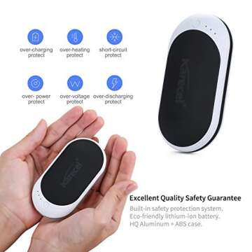 Karecel Hand Warmers Rechargeable, USB Hand Warmer Reusable 5200mAh Powerbank Portable Heater Battery Hot Pocket Warmer Electric Handwarmers, Great Gifts for Men and Women in Cold Wether Winter