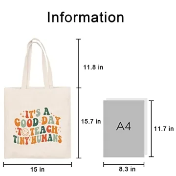 Kimoli Teacher Appreciation Canvas Tote Bag Durable Stylish