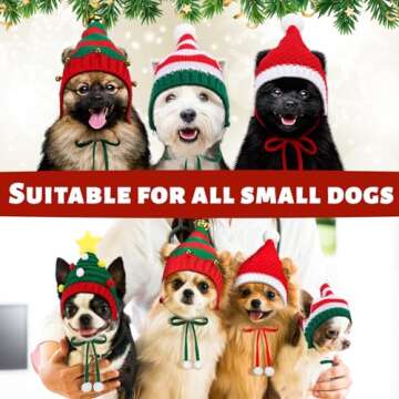 Dansydaisy Christmas Knitted Dog Hats 4 Pack Warm Winter