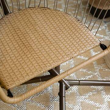 Barton Hanging Hammock Egg Chair Lounge Chair Soft Deep Cushion with Hammock Stand (Beige)