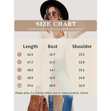 Danedvi Long Cardigan Sweaters for Women 2023 Fall Open Front Knit Oversized Cardigans Duster Coat with Pockets Apricot