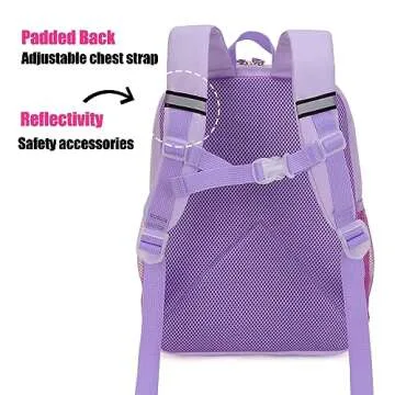 HawLander Preschool Backpack for Toddler Girls, Kids School Bag, Ages 3 to 7 years old, Small, Purple
