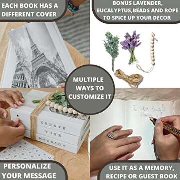 Pete&Eile Customizable Decorative Books for Home Decor