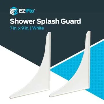 EZ-FLO 7 x 9 Inch White Bathroom Shower Splash Guard, Pack of 2, 15266