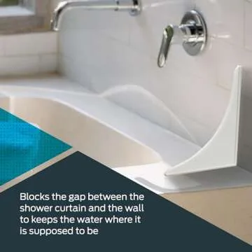 EZ-FLO 7 x 9 Inch White Bathroom Shower Splash Guard, Pack of 2, 15266