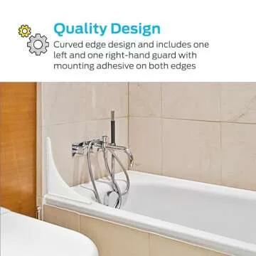 EZ-FLO 7 x 9 Inch White Bathroom Shower Splash Guard, Pack of 2, 15266