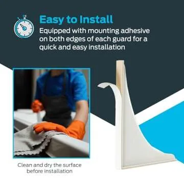 EZ-FLO 7 x 9 Inch White Bathroom Shower Splash Guard, Pack of 2, 15266