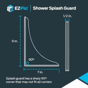 EZ-FLO 7 x 9 Inch White Bathroom Shower Splash Guard, Pack of 2, 15266