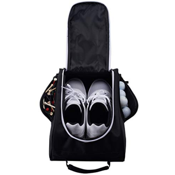 Athletico Golf Shoe Bag - Zippered Shoe Carrier Bags With Ventilation & Outside Pocket for Socks, Te...