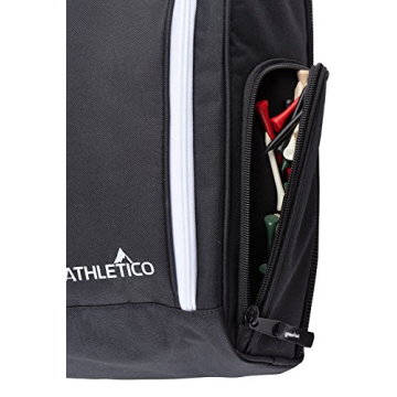 Athletico Golf Shoe Bag - Zippered Shoe Carrier Bags With Ventilation & Outside Pocket for Socks, Tees, etc. Perfect Storage (Black)