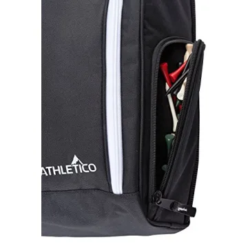 Athletico Golf Shoe Bag - Zippered Shoe Carrier Bags With Ventilation & Outside Pocket for Socks, Tees, etc. Perfect Storage (Black)