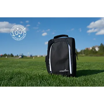Athletico Golf Shoe Bag - Zippered Shoe Carrier Bags With Ventilation & Outside Pocket for Socks, Tees, etc. Perfect Storage (Black)
