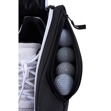 Athletico Golf Shoe Bag - Zippered Shoe Carrier Bags With Ventilation & Outside Pocket for Socks, Tees, etc. Perfect Storage (Black)