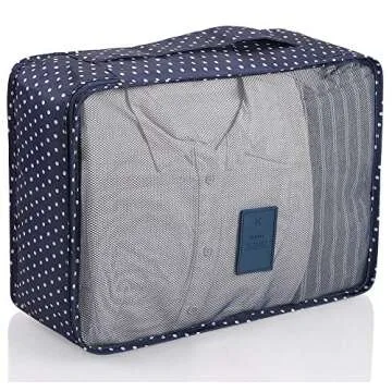 Packing Cubes,Mossio 7 Set Travel Organizers Backpack Waterproof Storage Bags for Trip Blue Circle