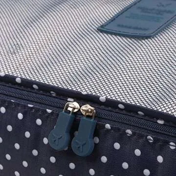 Packing Cubes,Mossio 7 Set Travel Organizers Backpack Waterproof Storage Bags for Trip Blue Circle