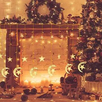 BEEBLOCK Moon Star String Lights for Eid and Home Decor