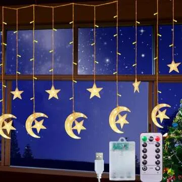 BEEBLOCK Moon Star String Lights for Eid and Home Decor