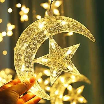 BEEBLOCK Moon Star String Lights for Eid and Home Decor