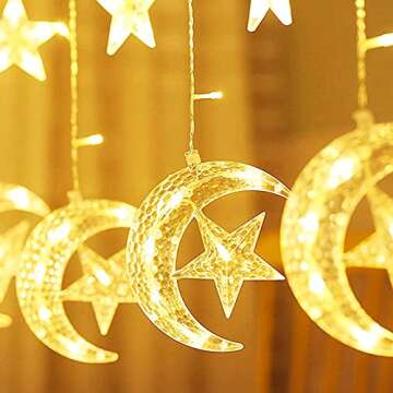BEEBLOCK Moon Star String Lights for Eid and Home Decor