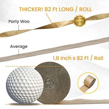 PartyWoo Crepe Streamers 6 Rolls for Festive Decor