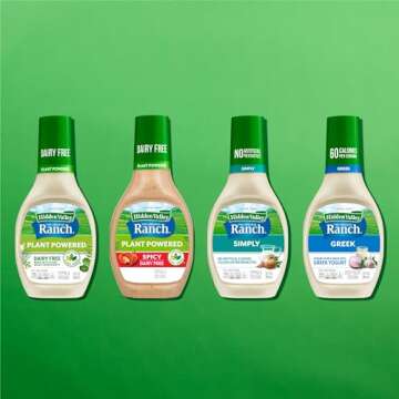 Hidden Valley The Original Ranch Plant Powered Dairy Free Ranch Salad Dressing and Topping, 12 Fluid Ounces (Package May Vary)