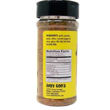 Andy Roo's Salt-Free Cajun Jambalaya Creole Seasoning, 4 Ounce Shaker