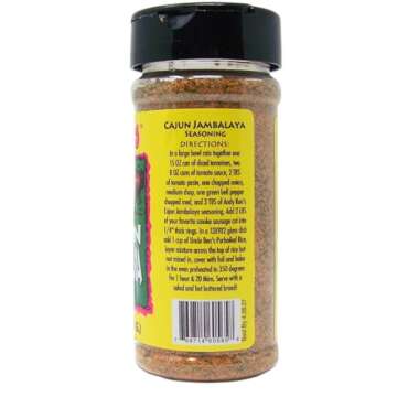 Andy Roo's Salt-Free Cajun Jambalaya Creole Seasoning, 4 Ounce Shaker